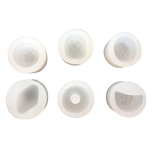 Lot de 6 moules en silicone pour résine DIY avec formes de fruits et bonbons pour bijoux