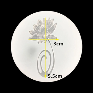 Detailed view of translucent silicone lotus mold with 5.5cm flower dimensions