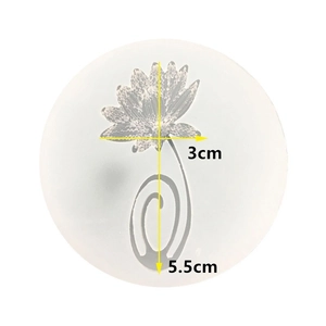 Lotus flower silicone mold for resin jewelry and DIY crafts showing 3cm x 5.5cm dimensions