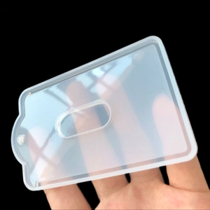 Transparent rectangular silicone resin mold for DIY pendants and card holder crafts