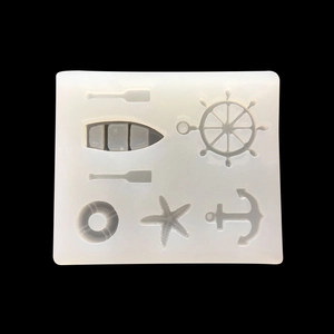 Marine nautical theme silicone mold with ship wheel and anchor shapes for DIY crafts