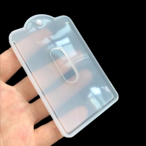 Translucent silicone DIY card holder mold with smooth rectangular shape for resin casting