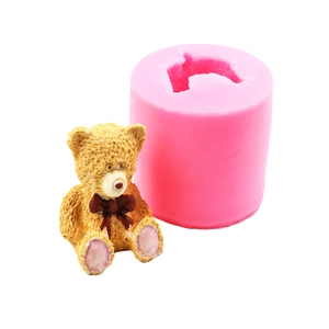 3D teddy bear silicone mold for DIY chocolate baking and handmade soap crafts