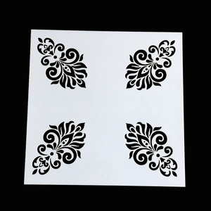 Weiße quadratische DIY-Schablone mit floralen Weinmustern für Malerei und Scrapbook-Dekor