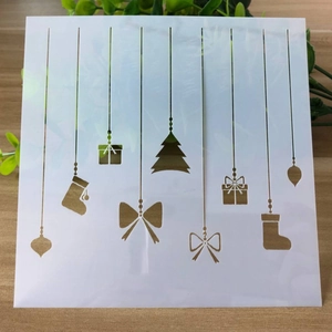 Plantilla navideña de PVC para pintura DIY con diseños de calcetines y árboles