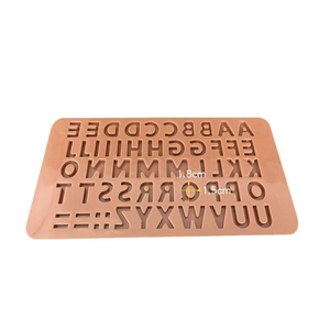 Brown silicone mold with A-Z letters for chocolate baking and fondant crafts
