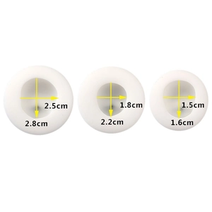 Translucent silicone face molds for clay crafting in three sizes with clear measurements