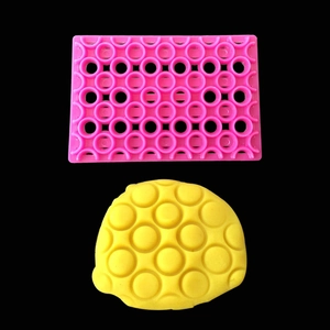 DIY Silicone Fondant Cake Mold Pink Rectangular Circular Lattice Pattern Embossing Stamp For Baking Decoration Tools