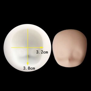 Universal silicone face mold for clay sculpting with 3.2cm and 3.8cm size measurements