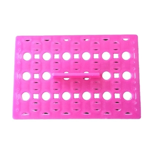 Pink rectangular lattice cake mold for fondant embossing with a convenient handle