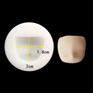 Universal silicone face mold for clay dolls with 1.8cm x 2cm dimension details