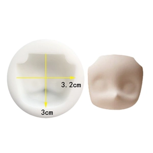 Universal silicone doll face mold for DIY clay crafting 3.2cm x 3cm size