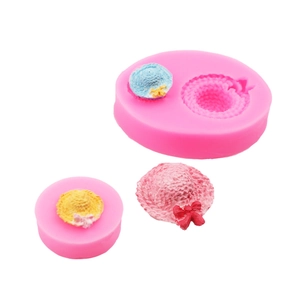 Moule en silicone détaillé chapeau de paille pour décoration de gâteau et loisirs créatifs