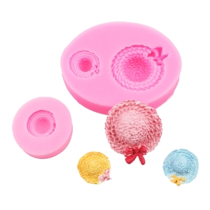 Moule en silicone chapeau de paille pour fondant et chocolat avec texture tressée fine
