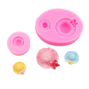 Moule en silicone chapeau de paille pour fondant et chocolat aux textures tissées