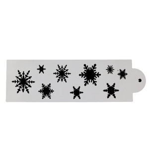 DIY cake stencil with snowflake patterns for baking decoration and powdered sugar sifting