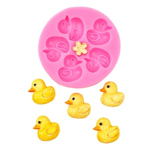 Mini Duck Flower Silicone Cake Mold DIY Fondant Chocolate Candy Clay Baking Tool Round Silicone Mold For Dessert Decorating