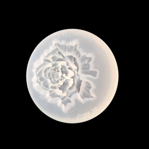 Translucent silicone mold for DIY UV resin featuring a detailed rose flower pattern