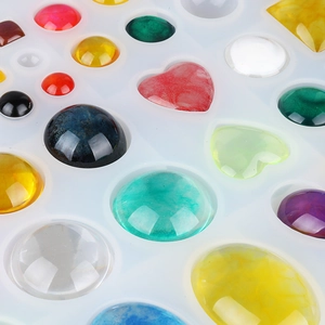 Silicone resin jewelry mold with heart and geometric shapes for DIY resin crafts