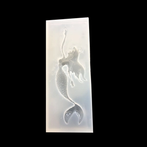 Translucent silicone mermaid mold for DIY resin keychains and jewelry pendants