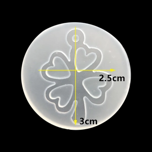 Detail of four-leaf clover silicone mold with heart-shaped leaves for DIY jewelry resin