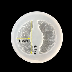 Traditional dragon and phoenix silicone mold for DIY resin pendants and jewelry making