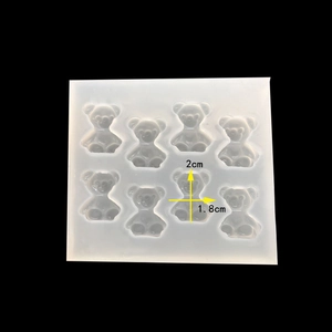 8-cavity bear shaped silicone mold for DIY resin pendants and jewelry making