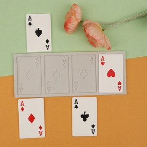 Molde de silicona para cartas de póker con diseños de picas, corazones, tréboles y diamantes