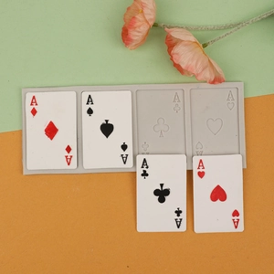 Molde de silicona detallado con as de cartas para fondant y decoración de pasteles