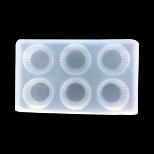 Mini Six-Cavity Silicone Egg Tart Cake Mold Wave Edge Round Dessert Baking Mould For Jelly Chocolate DIY Clay Craft