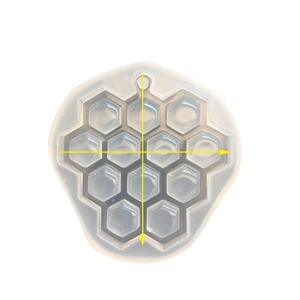 Transparente Silikonform mit 12 Wabenlöchern für DIY-Anhänger aus Gießharz