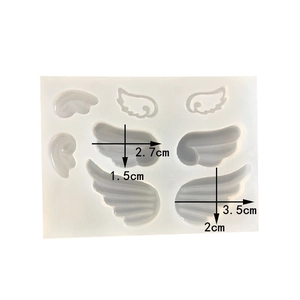 Silicone wing mold for resin DIY crafts featuring various feather textures and sizes