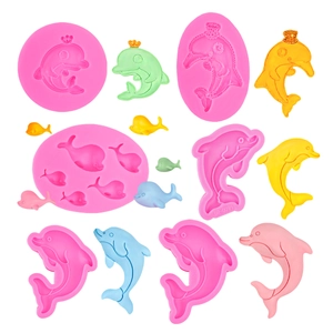 Verschillende maten dolfijn en walvis siliconen mallen voor DIY klei en chocolade taarten