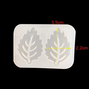 Detail view of leaf silicone mold with dimensions 3.5x2.2cm for DIY resin crafting