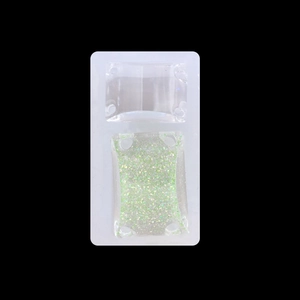DIY transparent resin molds for button pendants with green fine glitter and holes