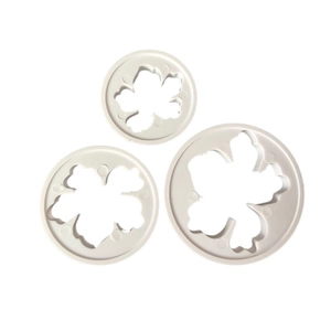 3pcs set of white Hawaiian flower fondant cutters and cookie plungers for cake baking