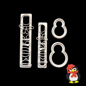 4Pcs Christmas Penguin Snowman Fondant Cake Embossing Cutter Cookie Mold Plastic DIY Baking Tools For Cake Decoration