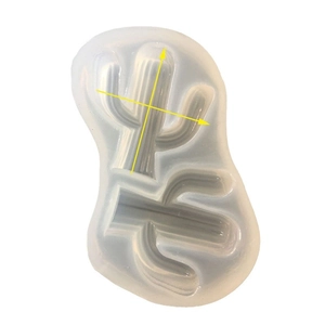 Dual-cavity cactus silicone mold for resin jewelry and DIY aromatherapy crafts