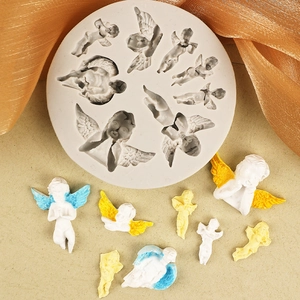 Multi-cavity angel silicone mold for fondant cake decorating and DIY chocolate crafting