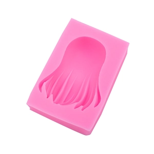 Stampo in silicone rosa per modellare capelli lunghi di bambole in argilla DIY