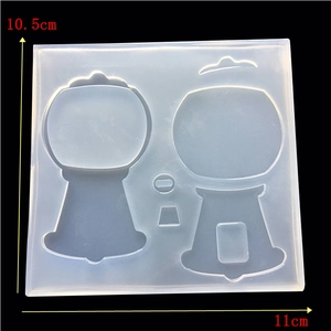 Silicone mold for resin candy machines showing product dimensions of 10.5cm by 11cm