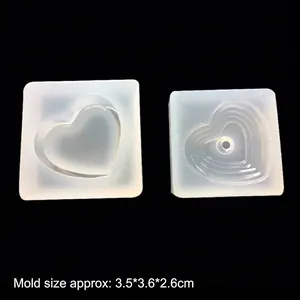Set da 2 stampi in silicone a forma di cuore per scatole porta gioie fai-da-te