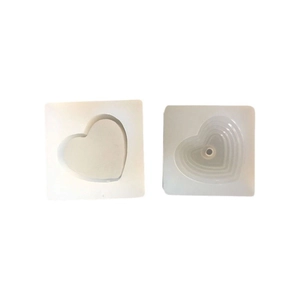 Set di 2 stampi in silicone a forma di cuore per scatole di gioielli e artigianato DIY