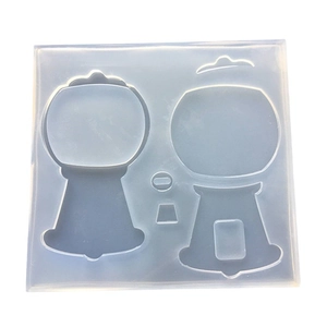 Translucent silicone mold for DIY resin gashapon and candy machine shaped crafts