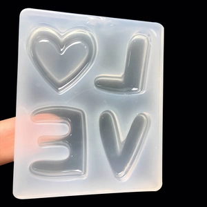 LOVE Heart Letter Silicone Mold For Resin DIY Handmade Crafts Candle Soap Clay Cake Fondant Decorating Crafting Tool