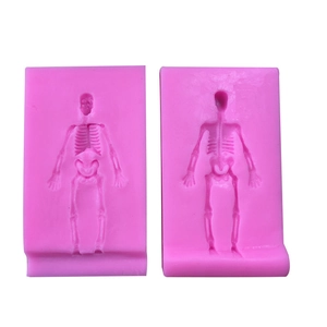 Moule en silicone squelette 3D pour gâteaux d'Halloween et artisanat de savon fait main