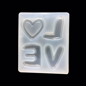 Silicone LOVE heart letter resin mold for DIY crystal epoxy and handmade jewelry crafts