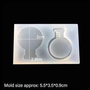 Flask shaped silicone mold for DIY resin shaker craft with mirror surface finish