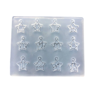 Star-shaped 12 zodiac constellation silicone molds for DIY resin jewelry and pendants