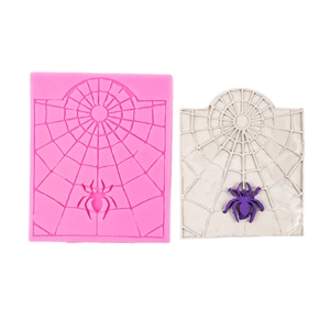 Halloween spider and web silicone mold for DIY fondant chocolate cake decoration
